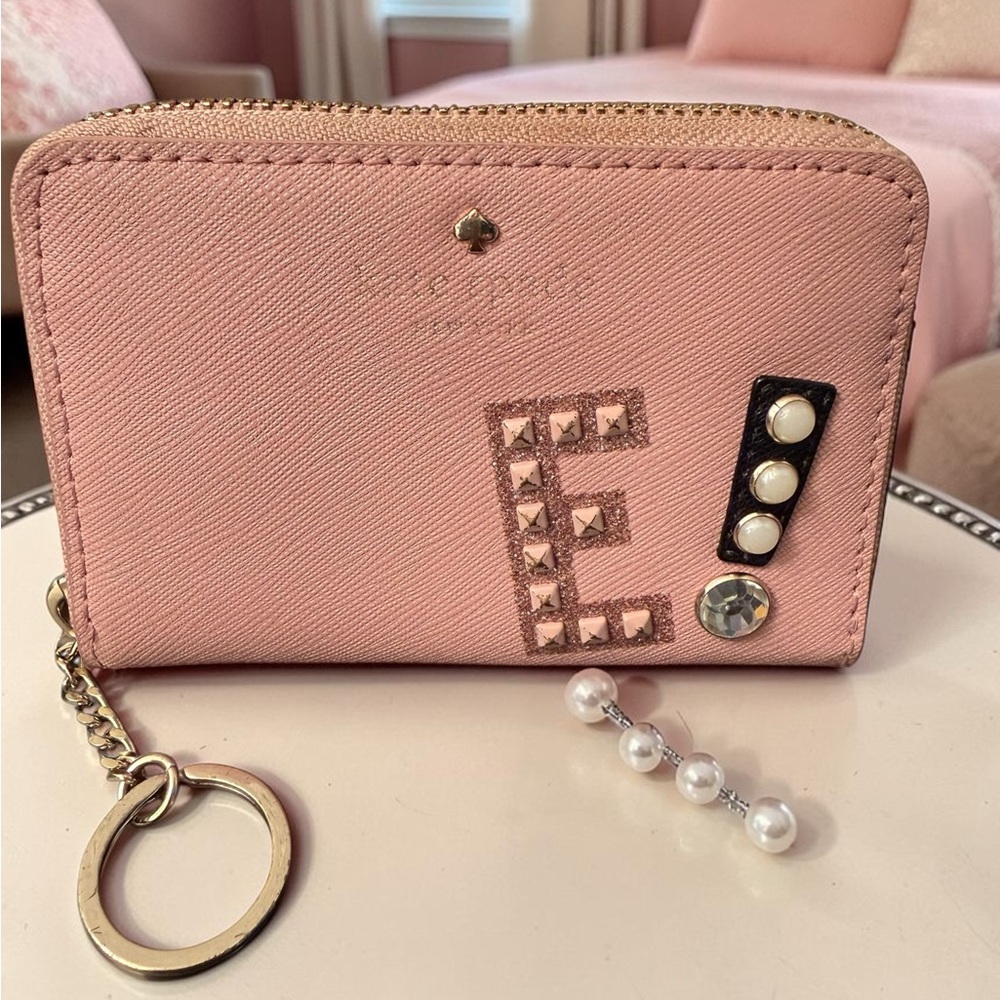 Kate Spade Novelty Storybook Pink Saffiano Leather Zip “Alphabet Series” Wallet